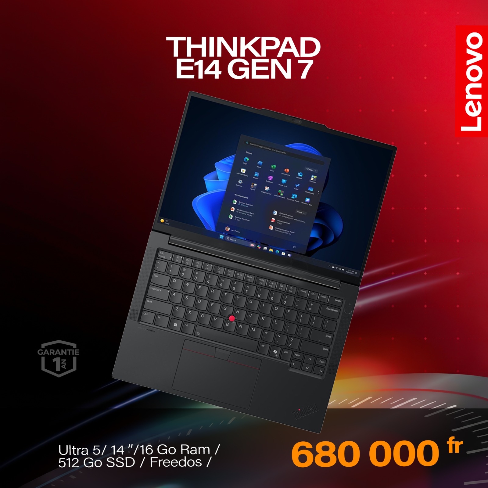 ORDINATEUR LENOVO THINKPAD E14 GEN 7 U5 TABLETTE LENOVO TAB M10 G3