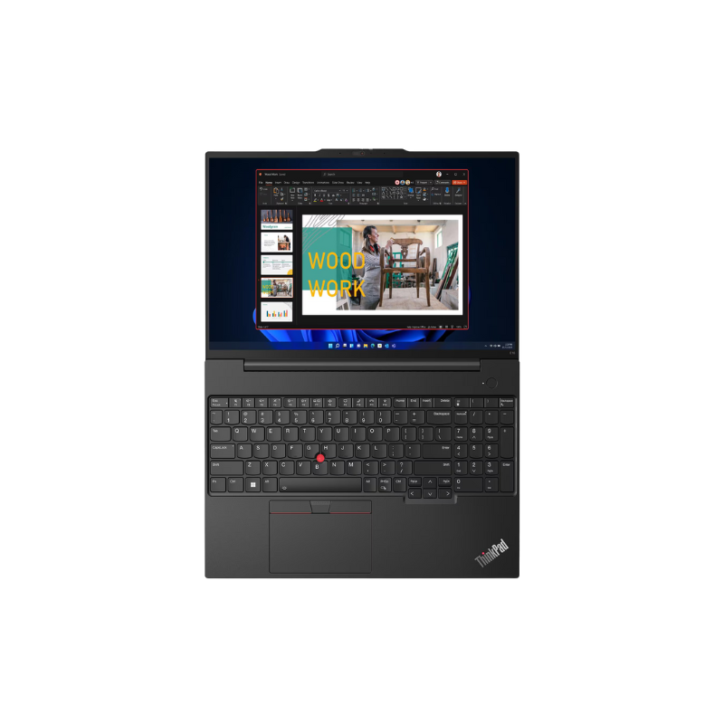ORDINATEUR LENOVO THINKPAD E16 G1 VUE DE FACE 180° ORDINATEUR LENOVO THINKPAD E16 G1 VUE DE FACE PROFIL DROIT